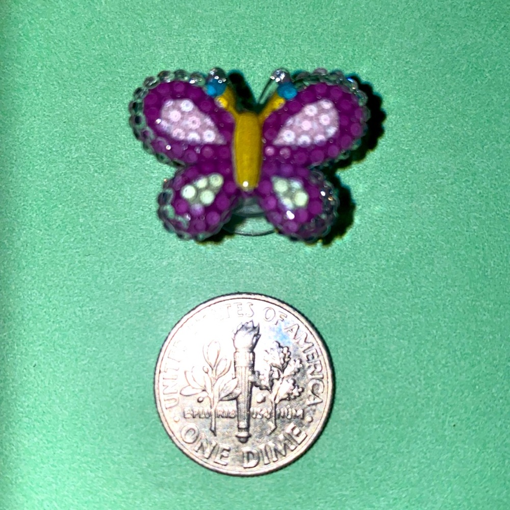 (10 for $15) Multicolored Sparkly Butterfly Acrylic Insect Crocs Shoe Charms